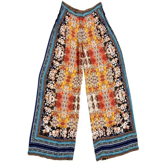 Ranna Gill by Anthropologie Airy Samaire Wide Leg Printed Floral Pant Size 0 - Picture 3 of 12